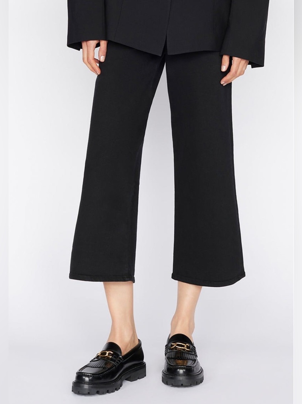 Frame Denim Jet Set Cropped Wide-Leg Pants